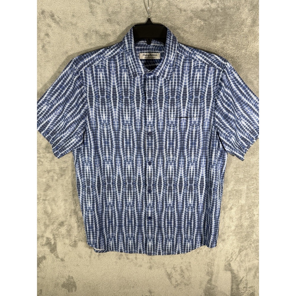 $128 Tommy Bahama Men Coast Shibori Sands Polo Shirt Deep Space Bahama Coast M